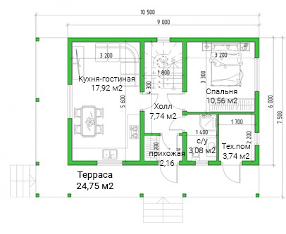 Дом с мансардой 108 кв.м