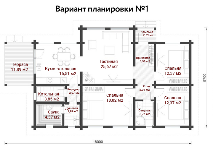 Дом с мансардой 112 кв.м