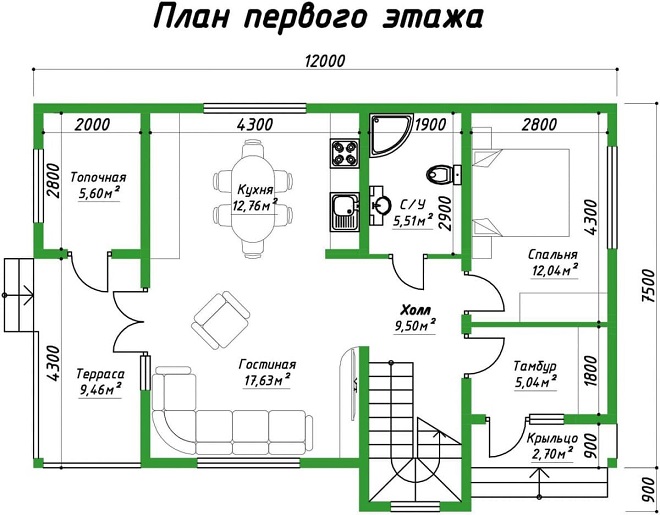 Двухэтажный дом 156 кв.м
