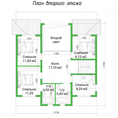 Двухэтажный дом 198 кв.м