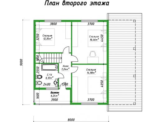 Дом с мансардой 132 кв.м
