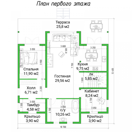 Двухэтажный дом 198 кв.м