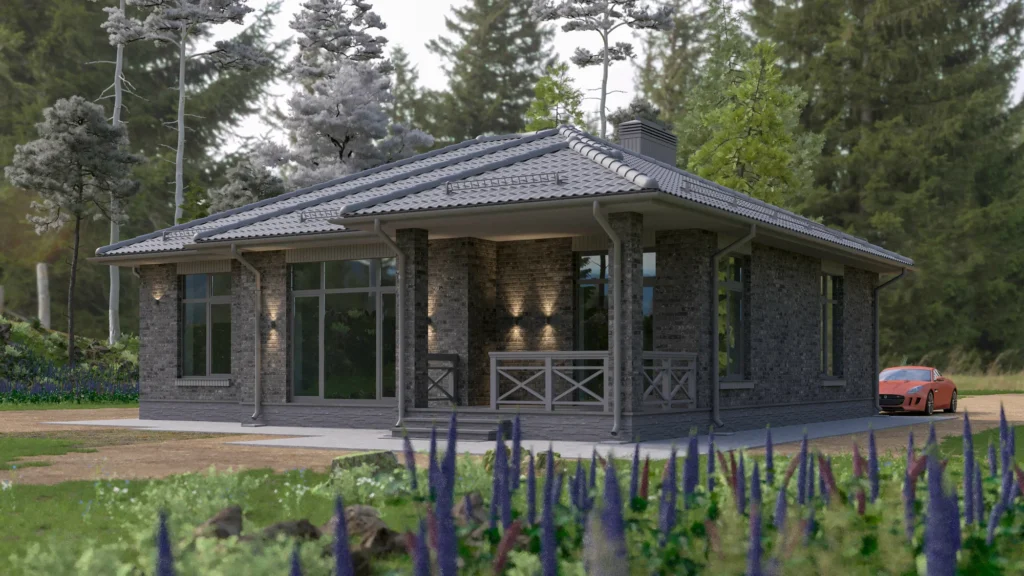 Одноэтажный дом из СИП-панелей 132 кв.м