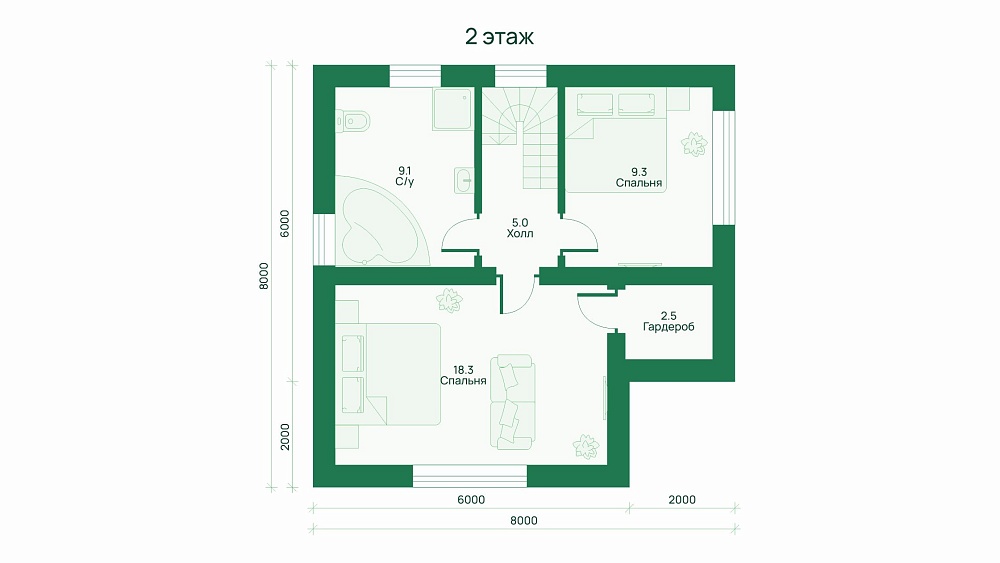 Дом с мансардой 102 кв.м